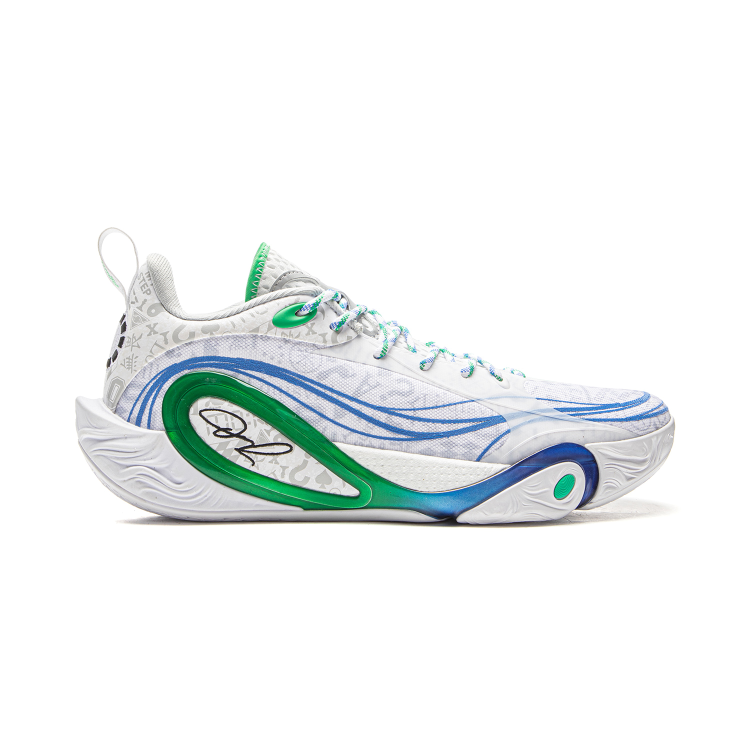 Li Ning DLO1 Cushioning Slip Resistant Abrasion Resistant Rebound Grip Low top Basketball Shoes Men’s White Gray