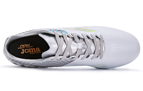 Joma Training FG Firm Ground Slip Resistant Abrasion Resistant Soccer Shoes Men’s White Silver
