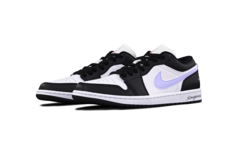 Jordan Air Jordan 1 Purple Panda Cushioning, Wear Resistant Low top Vintage Basketball Shoes Unisex Black White Purple
