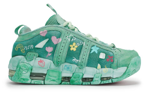 Nike Air More Uptempo 811 Manufacturing, Qingyu Mazi, Special Shoe Box Low top Vintage Basketball Shoes Unisex Green