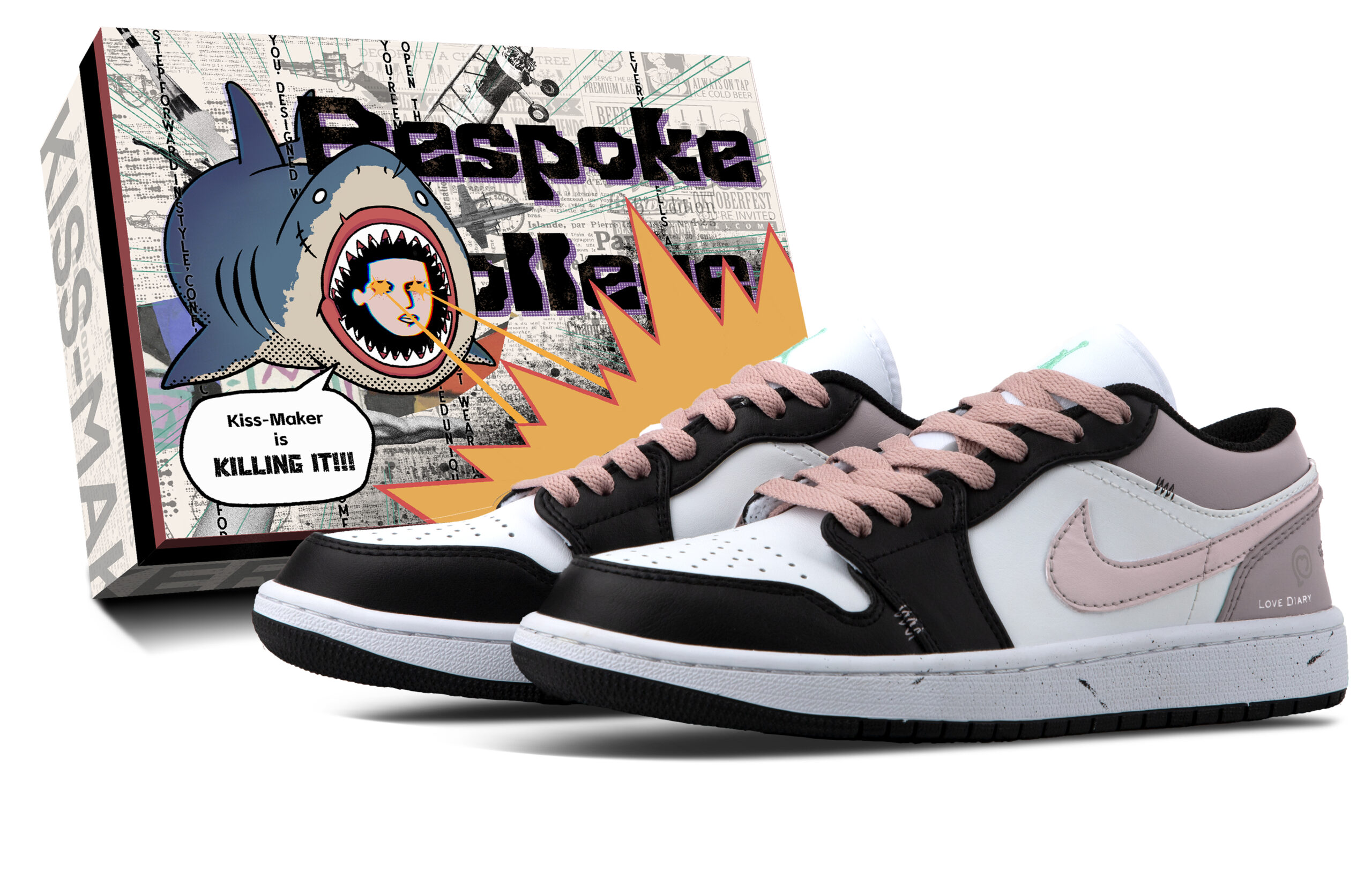 Jordan Air Jordan 1 Low top Vintage Basketball Shoes Unisex Rose Red