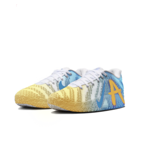 Nike Ja Morant 3 Slip Resistant Abrasion Resistant Low top Basketball Shoes Unisex Yellow Blue