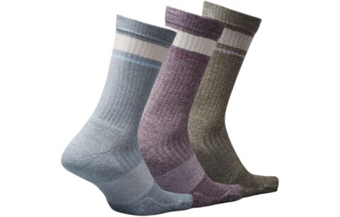 Lululemon Crew Socks Men’s 3 Pack Hishe Ethyl Ether Green/Hishe Grape Thistle/Hishe Belgian Blue