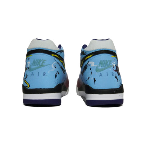Nike Flight Legacy Ne Zha Conquers The Sea Abrasion Resistant Mid top Vintage Basketball Shoes Men’s White Blue