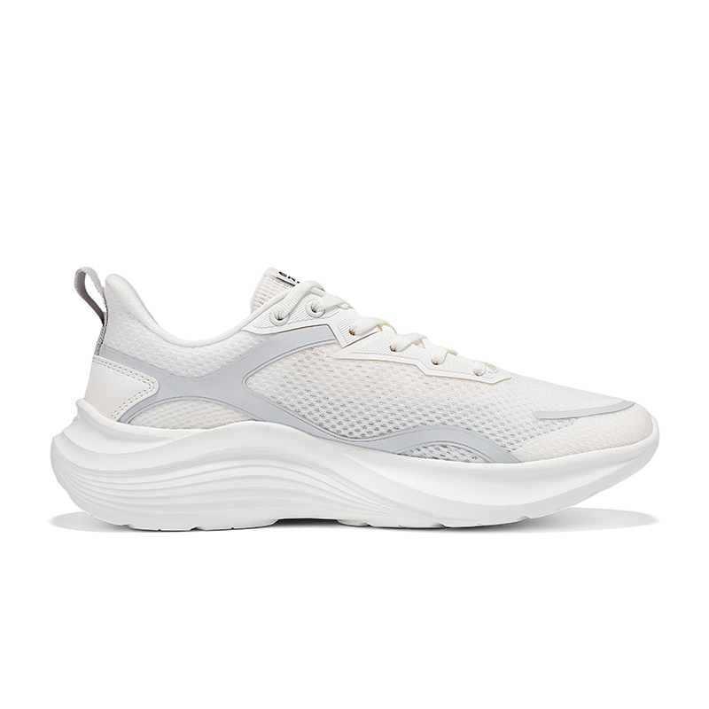 Erke Cushioning Breathable Lightweight Low top Casual Running Shoes Men’s Microcrystal White Mist Gray