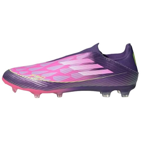 Adidas Lamine Yamal x Adidas F50 League Laceless FG/MG 'Purple White Lucid Lemon'