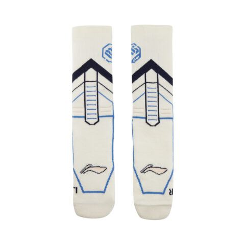 Li Ning Basketball Socks Unisex 1 Pack Ecru/Sky Blue