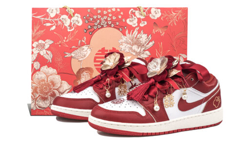 Jordan Air Jordan 1 GS RISK Beaded Curtain And Embroidered Canopy Low top Vintage Basketball Shoes Women’s Red
