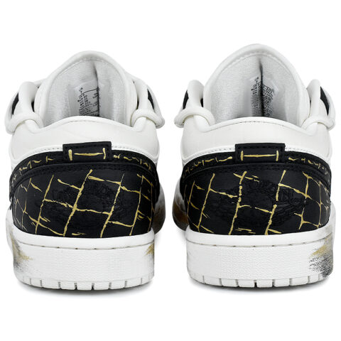Jordan Air Jordan 1 Lightweight Low top Vintage Basketball Shoes Men’s Black White Gold