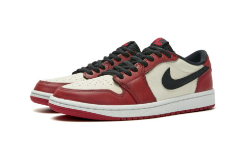 Jordan Air Jordan 1 Slip Resistant Abrasion Resistant Low top Vintage Basketball Shoes Women’s Black Red