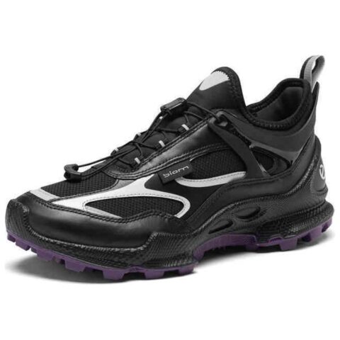 Ecco Biom C Trail Cow Leather Low top Mountaineering Shoes Women's Black Purple