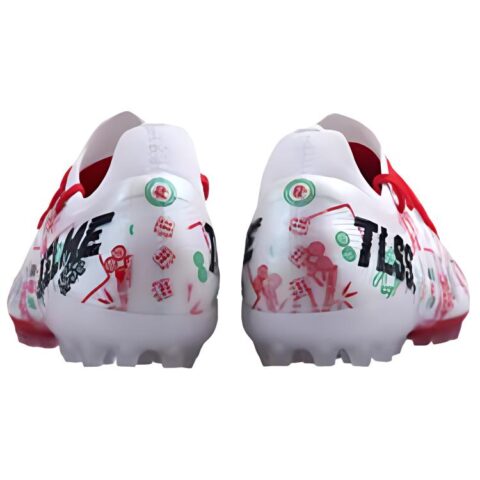 TLSS. x KELME TF Turf Artificial Turf Slip Resistant Abrasion Resistant Soccer Shoes Men’s White Red