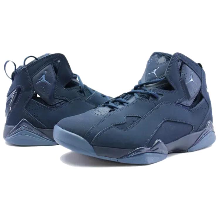 Jordan True Flight Abrasion Resistant High top Vintage Basketball Shoes Men’s Dark Blue