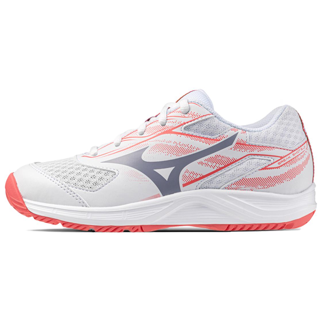 Mizuno BREAK SHOT 5 Jr.AC General Training Cushioning, Wear Resistant Tennis Shoes Unisex White Orange