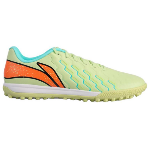 Li Ning Brocade Artificial Turf, Natural Grass Slip Resistant Abrasion Resistant Soccer Shoes Men’s Green Orange