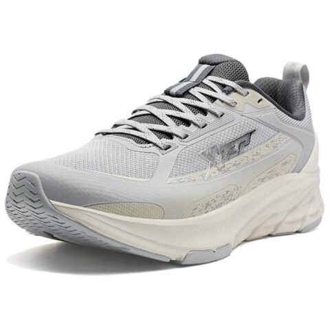 XTEP Textile, Synthetic Leather Breathable Cushioning Rebound Low top Casual Running Shoes Men’s Gray