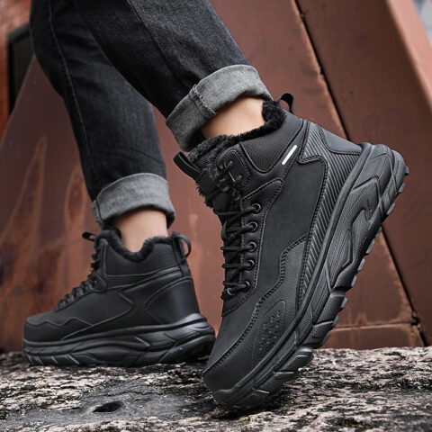 MUSNODO Fleece Lined Padded Comfortable Synthetic Leather Slip Resistant Abrasion Resistant Thermal