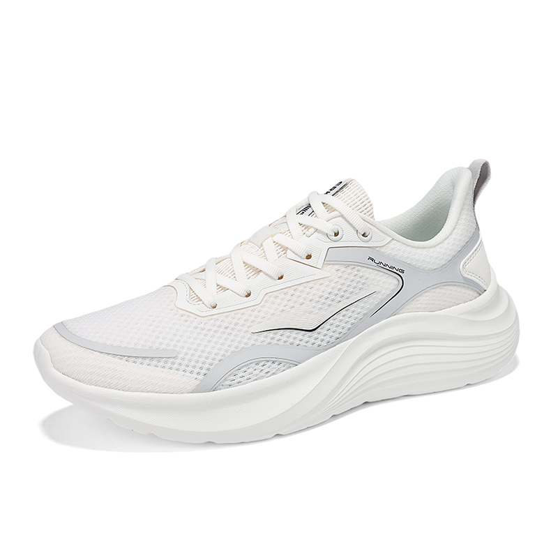 Erke Cushioning Breathable Lightweight Low top Casual Running Shoes Men’s Microcrystal White Mist Gray