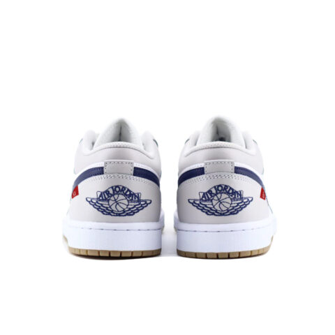 Jordan Air Jordan 1 Cushioning Slip Resistant Low top Vintage Basketball Shoes Unisex Light Gray