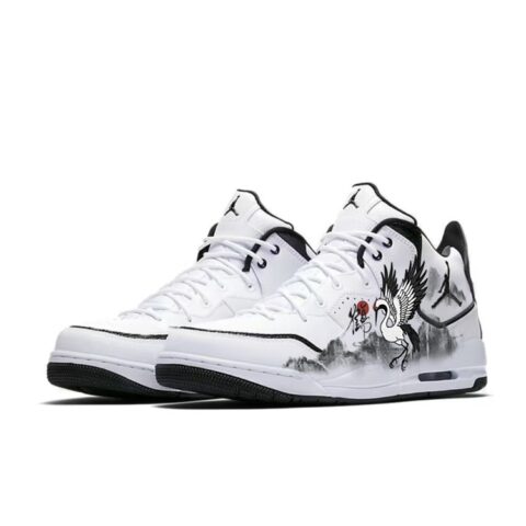 Jordan Courtside 23 Abrasion Resistant Mid top Vintage Basketball Shoes Men’s Black White