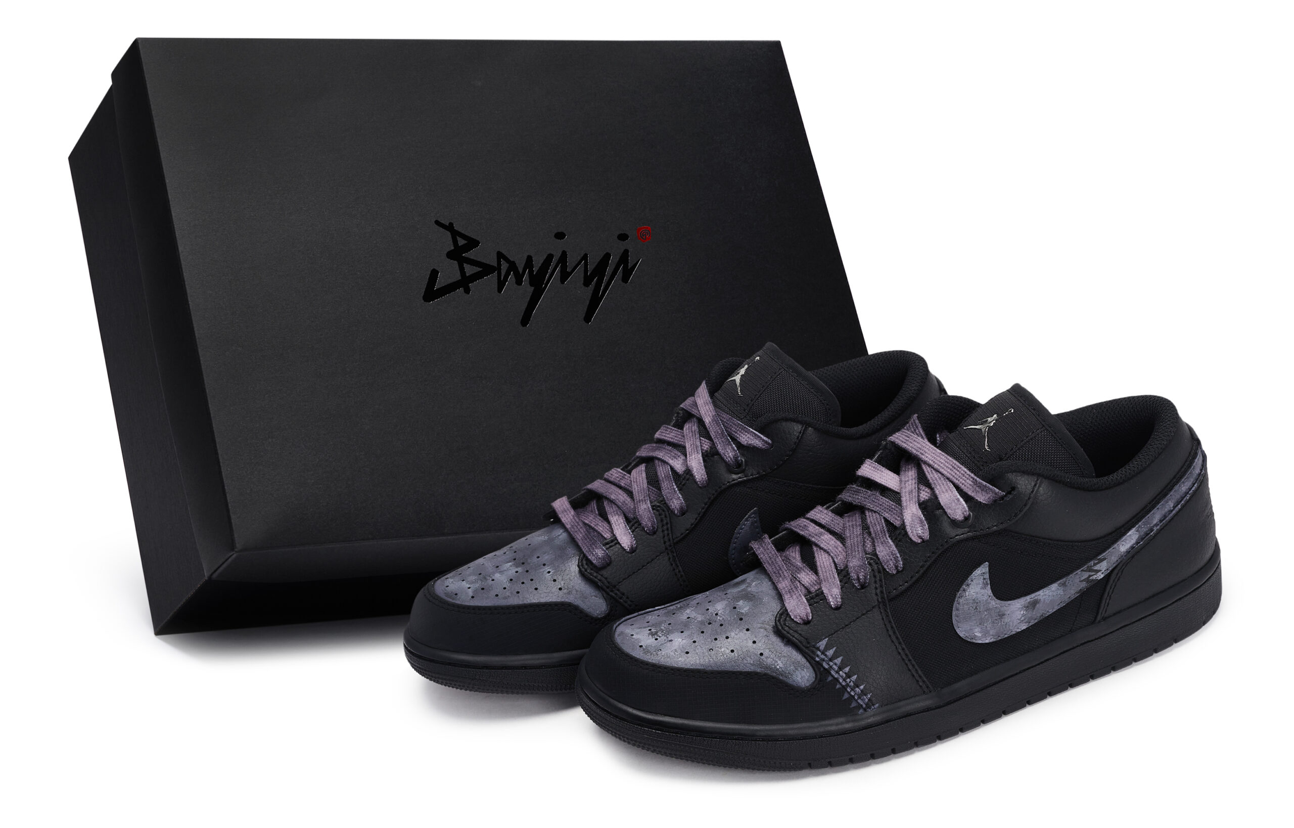 Jordan Air Jordan 1 Vintage Basketball Shoes Unisex Low Top Black/Purple