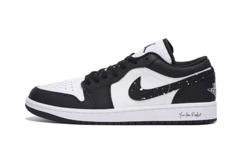 Jordan Air Jordan 1 Panda Cushioning Low top Vintage Basketball Shoes Men’s Black White