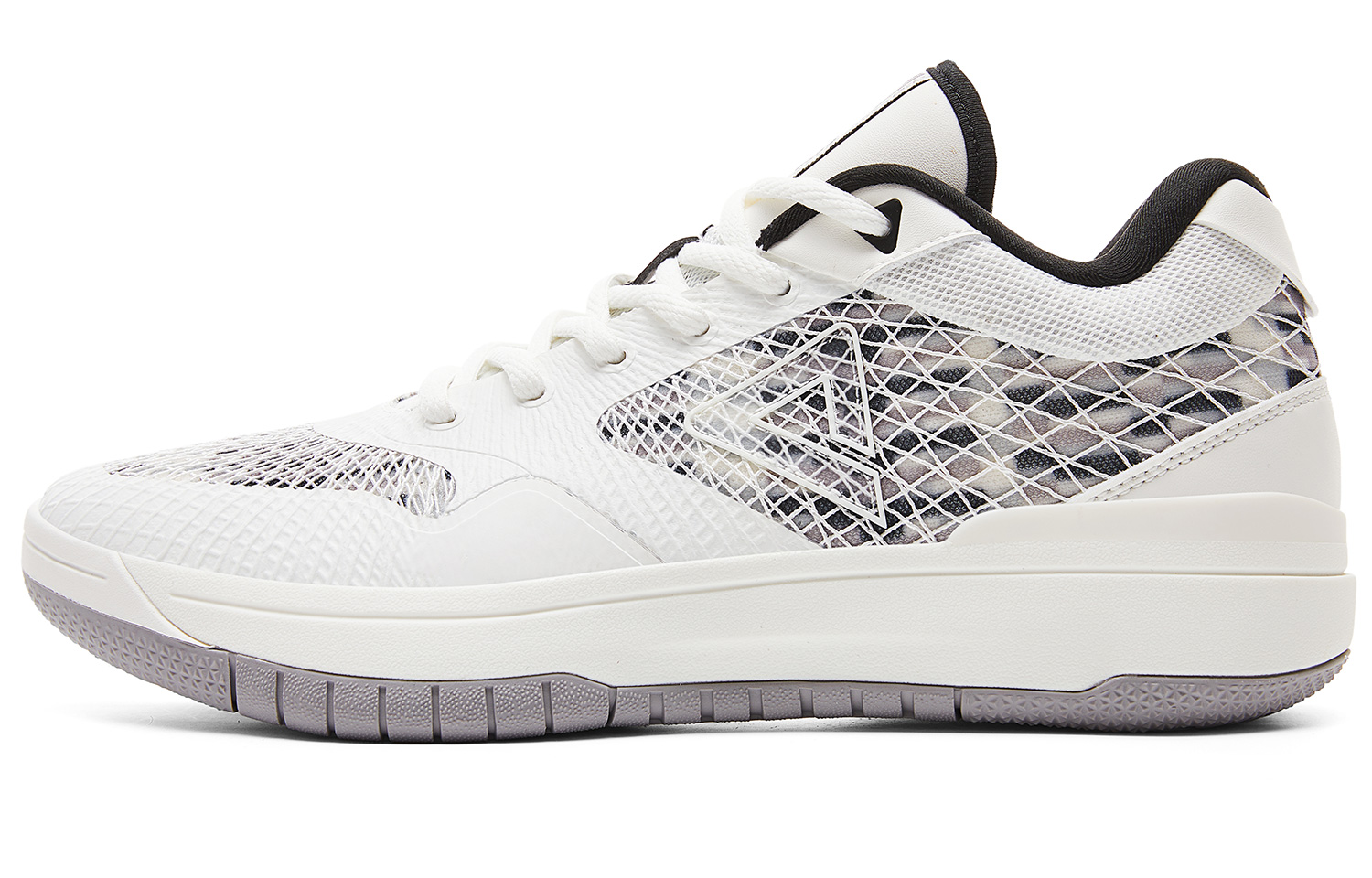 PEAK Slip Resistant, Abrasion Resistant, Rebound Mid top Basketball Shoes Men’s White Gray Black