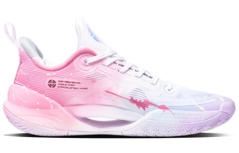 Li Ning Super Light V2 Cushioning Slip Resistant Abrasion Resistant Low top Basketball Shoes Men’s Pink Purple