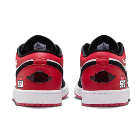 Jordan Air Jordan 1 Slip Resistant Abrasion Resistant Low top Vintage Basketball Shoes Unisex Red