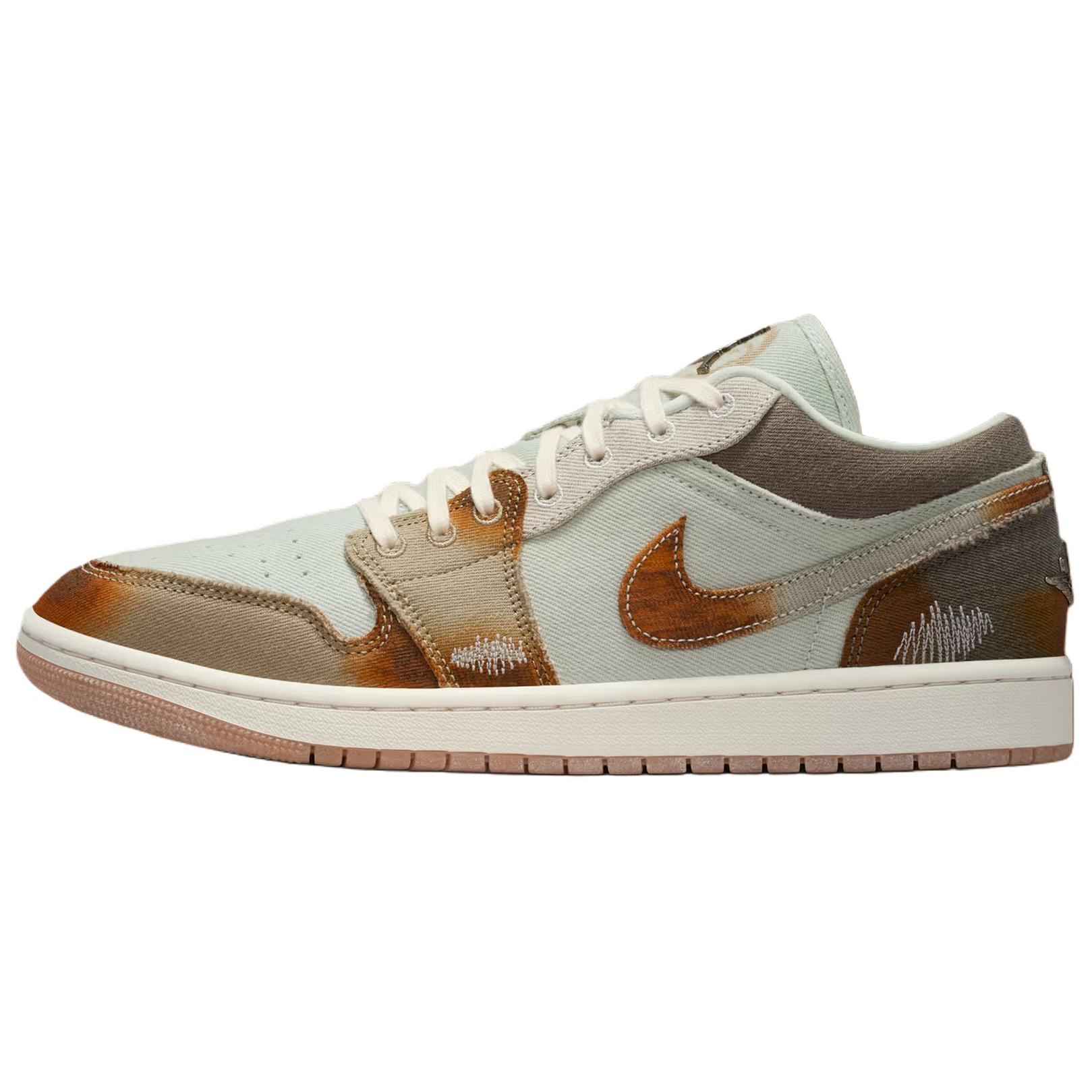 Jordan Air Jordan 1 Low top Vintage Basketball Shoes Men’s Blue Brown