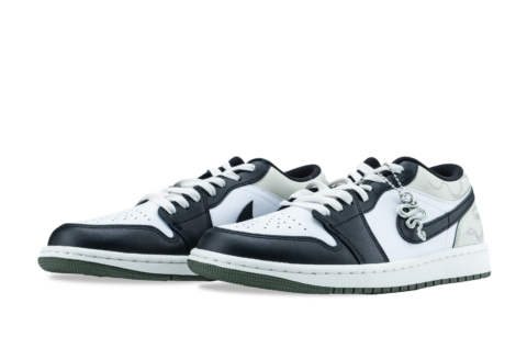Jordan Air Jordan 1 Abrasion Resistant Low top Vintage Basketball Shoes Unisex White
