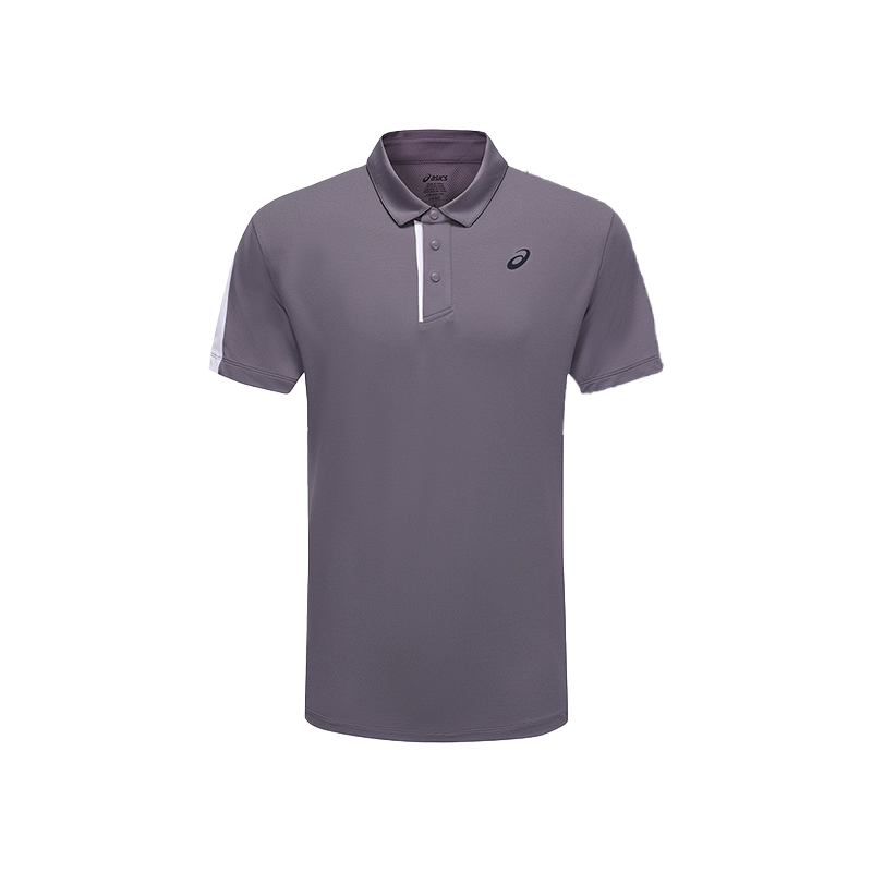 ASICS Tennis Tops Men’s Gray Purple Polo Collar Moderate