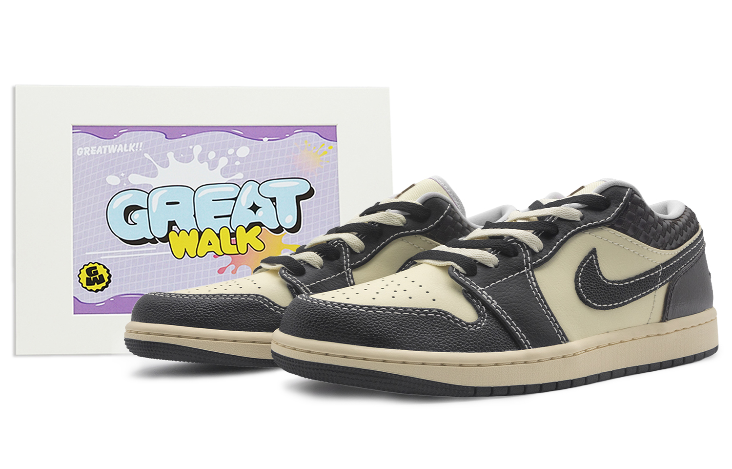 Jordan Air Jordan 1 Leather Slip Resistant Low top Vintage Basketball Shoes Men’s Black Brown