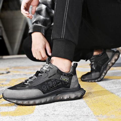 XIMO BULL Cow Leather Cushioning Low top Slip Resistant Casual Running Shoes Men’s