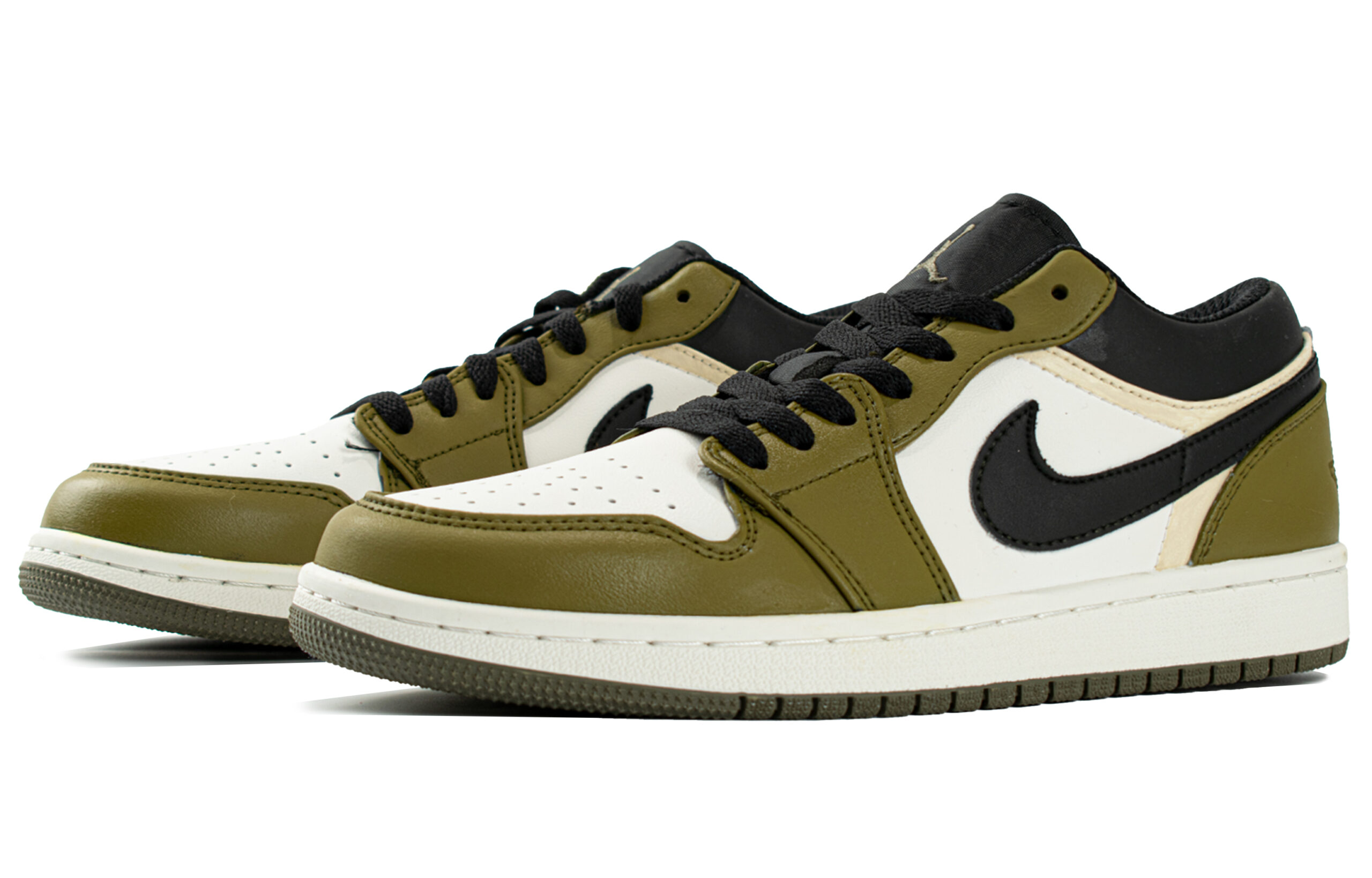 Jordan Air Jordan 1 Summer Solstice WS Low top Vintage Basketball Shoes Unisex Black White Green