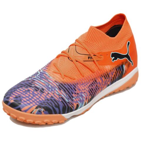 PUMA FUTURE 8 TT Turf Artificial Turf Fabric Abrasion Resistant Coverage Soccer Shoes Men’s Orange Black