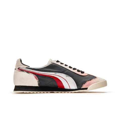 PUMA Roma Og Nylon Cushioning Slip Resistant Abrasion Resistant Low top Training Shoes Unisex Beige Black Red