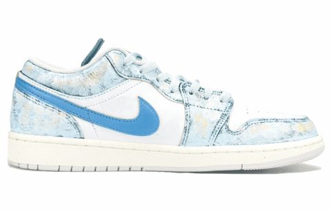 Jordan Air Jordan 1 Abrasion Resistant Low top Vintage Basketball Shoes Unisex Blue White