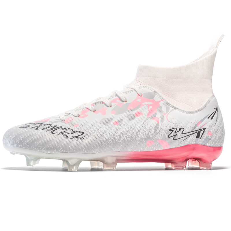 Binary FG Firm Ground Soccer Shoes Unisex White Pink