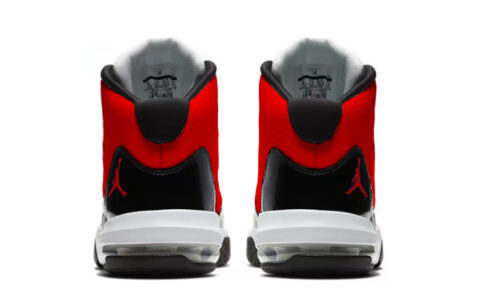 Jordan Max Aura Cushioning Slip Resistant Abrasion Resistant High top Basketball Shoes Unisex Black Red
