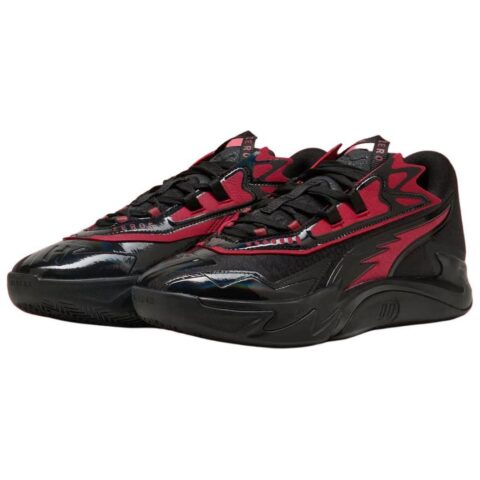 PUMA Scoot Zeros Slip Resistant Abrasion Resistant Low top Basketball Shoes Men’s Black Red
