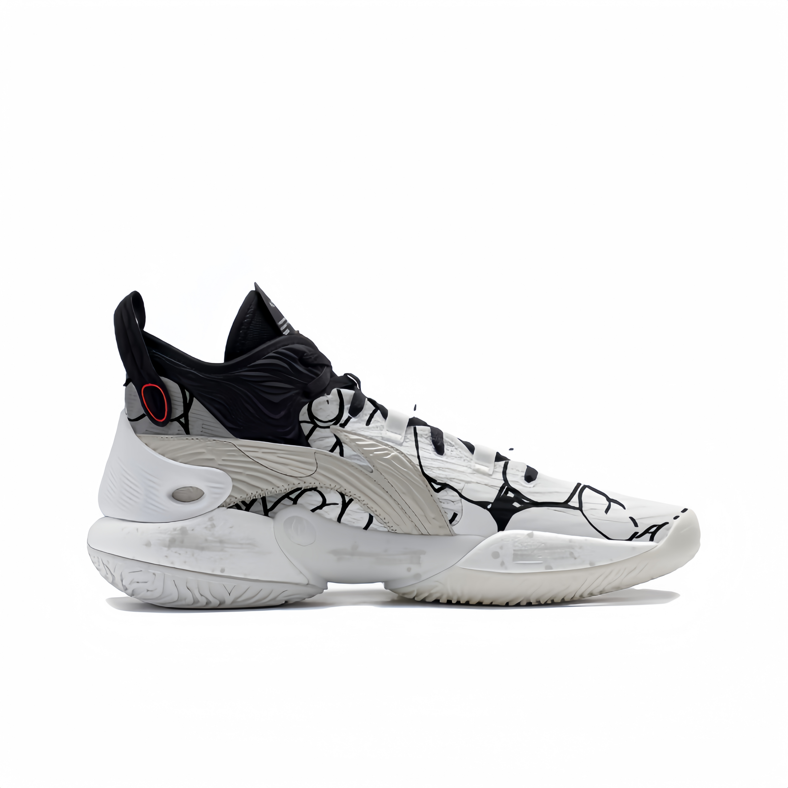 Li Ning YuShuai 18 Support Rebound Mid top Basketball Shoes Men’s Black White Gray
