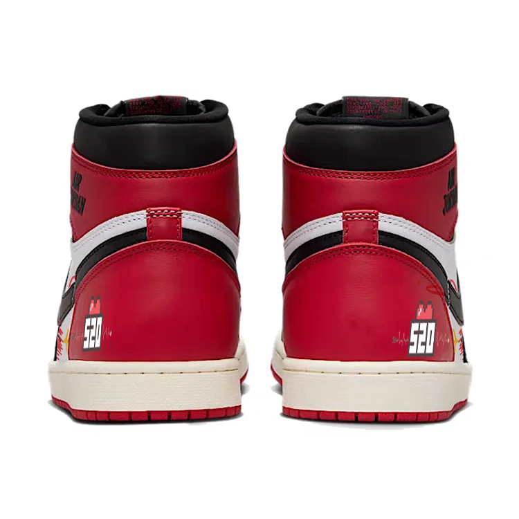Jordan Air Jordan 1 Slip Resistant Abrasion Resistant High top Vintage Basketball Shoes Men’s Red