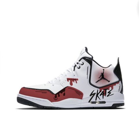 Jordan Courtside 23 Abrasion Resistant Mid top Vintage Basketball Shoes Unisex White Red