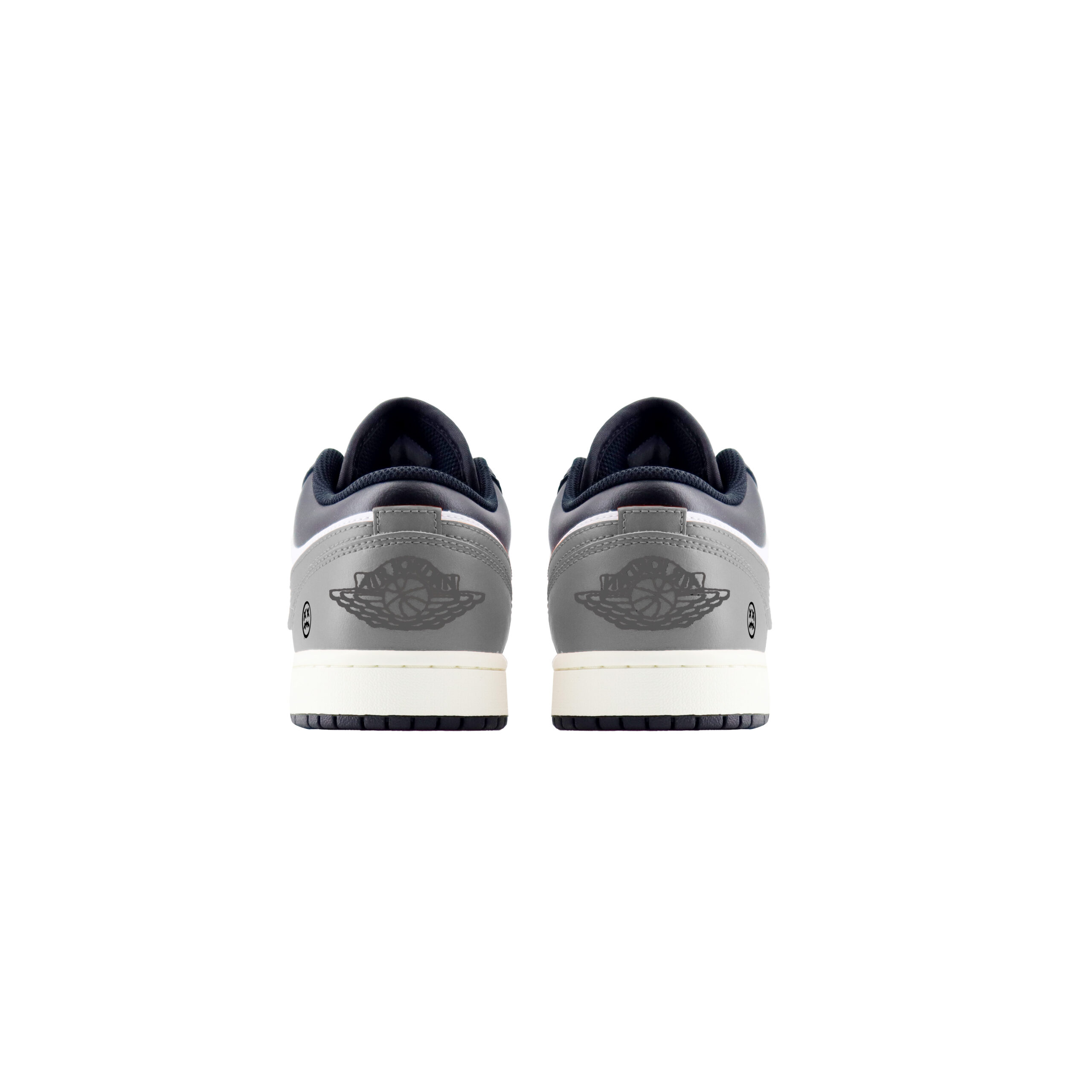 Jordan Air Jordan 1 Fashion Trend Abrasion Resistant Low top Vintage Basketball Shoes Unisex Black Gray