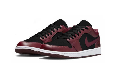 Jordan Air Jordan 1 Black Red Forbidden Wear Cushioning Low top Vintage Basketball Shoes Unisex Red Black
