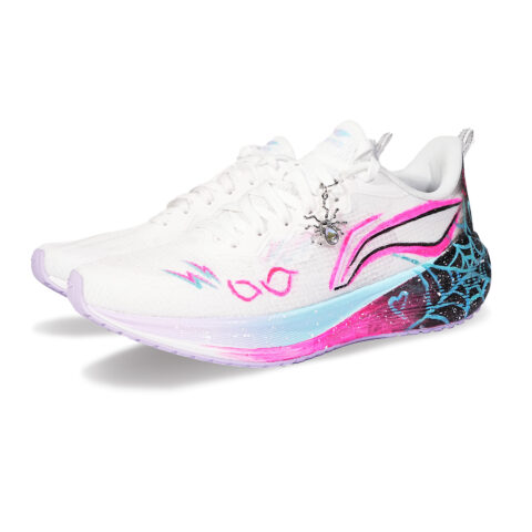 Li Ning Wuyue Cushioning Abrasion Resistant Low top Casual City Commuting Running Shoes Women’s White Blue