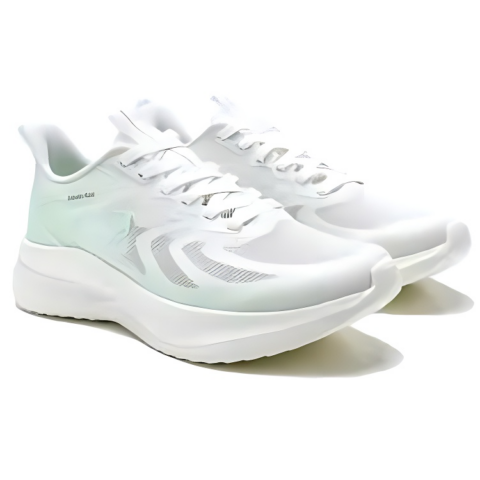 QIAODAN Speed Slip Resistant Coverage Rebound Low top Casual Running Shoes Men’s Ivory Seagull Blue