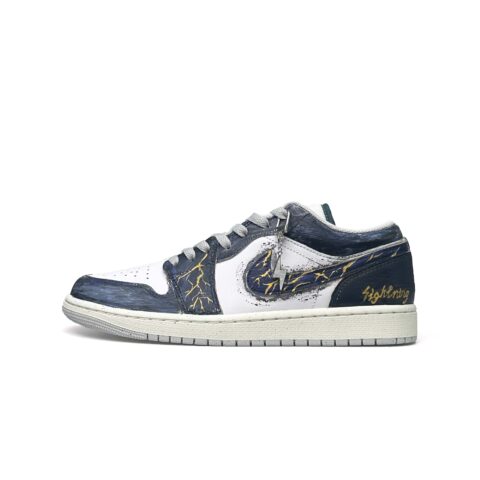 Jordan Air Jordan 1 Vintage Basketball Shoes Unisex Low Top Purple Gold