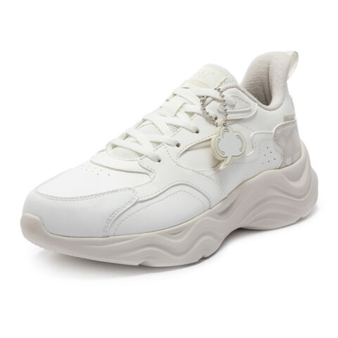 361° Linglong Collection Slip Resistant Abrasion Resistant Low top Running Shoes Women’s White Beige